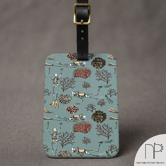 Skelet Duikers Koraal Bagage Label