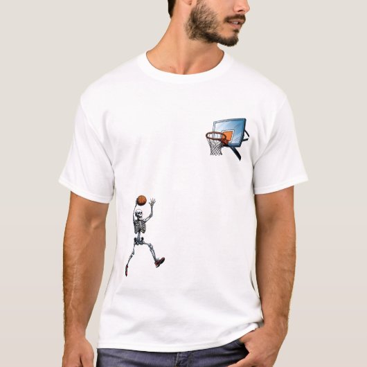 Skelet Dunk Basketbal T-shirt (Voorkant)