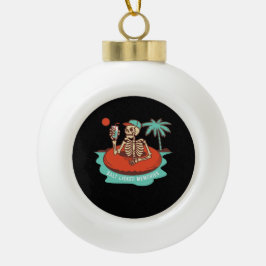 Skelet Een koude op een Keramische Bal Ornament