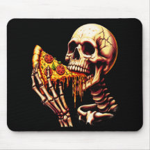 Skelet eet pizza