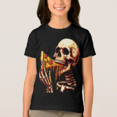 Skelet eet pizza Tri-Blend shirt (Voorkant)