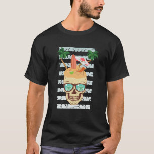 skelet eiland strand schedel vintage zomer t-shirt