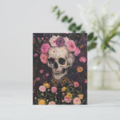 Skelet en Bloemen Briefkaart (Staand voorkant)