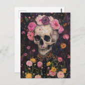 Skelet en Bloemen Briefkaart (Voorkant / Achterkant)