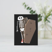 Skelet- en Coffin Halloween-ontwerp Briefkaart (Staand voorkant)