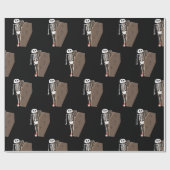 Skelet- en Coffin Halloween-ontwerp Cadeaupapier (Vlak)