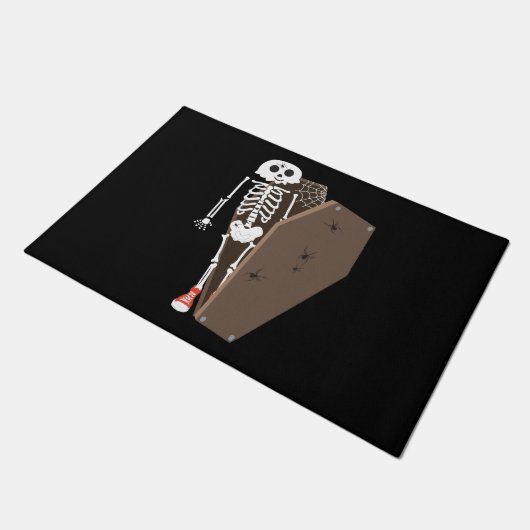 Skelet- en Coffin Halloween-ontwerp Deurmat (Schuin)