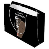 Skelet- en Coffin Halloween-ontwerp Groot Cadeauzakje (Achterkant Gekanteld)
