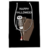 Skelet- en Coffin Halloween-ontwerp Medium Cadeauzakje (Voorkant)
