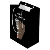 Skelet- en Coffin Halloween-ontwerp Medium Cadeauzakje (Achterkant Gekanteld)