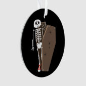 Skelet- en Coffin Halloween-ontwerp Ornament (voorkant)