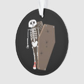 Skelet- en Coffin Halloween-ontwerp Ornament (voorkant)