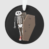 Skelet- en Coffin Halloween-ontwerp Ornament (voorkant)