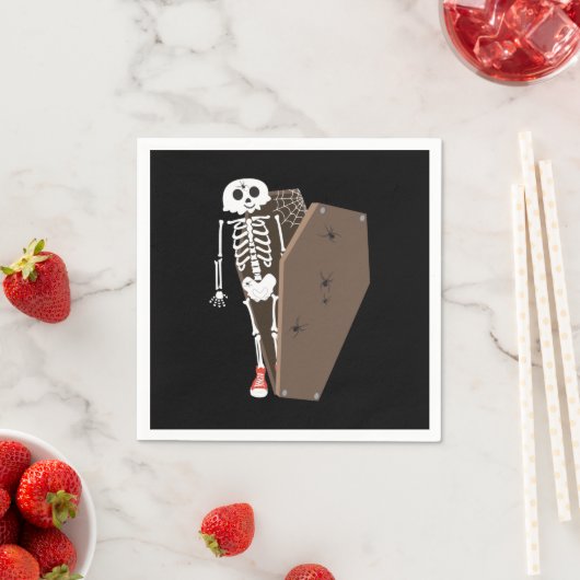 Skelet- en Coffin Halloween-ontwerp Servet (Insitu)