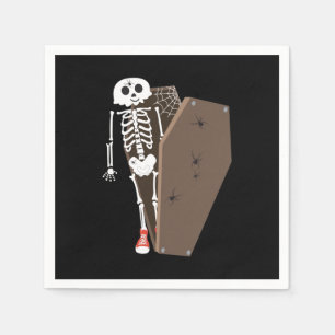 Skelet- en Coffin Halloween-ontwerp Servet