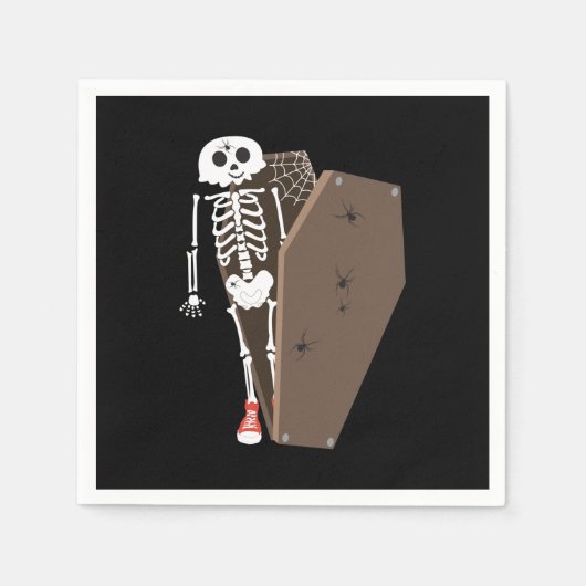 Skelet- en Coffin Halloween-ontwerp Servet (Voorkant)