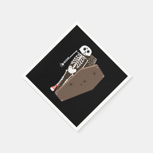Skelet- en Coffin Halloween-ontwerp Servet (Hoek)