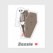 Skelet- en Coffin Halloween-ontwerp Sticker (Vel)