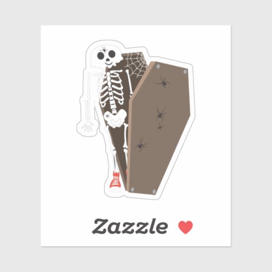 Skelet- en Coffin Halloween-ontwerp Sticker (Vel)
