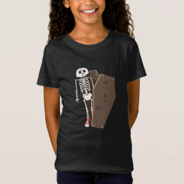 Skelet- en Coffin Halloween-ontwerp T-shirt