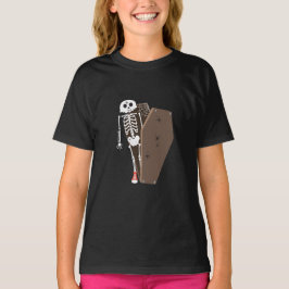 Skelet- en Coffin Halloween-ontwerp T-shirt