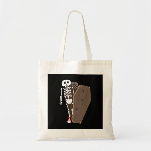 Skelet- en Coffin Halloween-ontwerp Tote Bag (Voorkant)