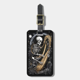 Skelet en Harp I Bagagelabel