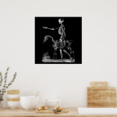 Skelet- en paardenhalloween decor-Poster BW3 Poster (Keuken)