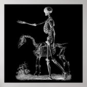 Skelet- en paardenhalloween decor-Poster BW3 Poster (Voorkant)
