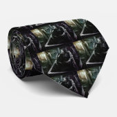 Skelet en vrouw in koffie stropdas (Opgerold)