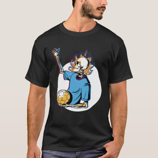 Skelet Flame Soccer T-shirt (Voorkant)