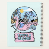Skelet Flamingo Drijver Op Het Strand Van Het Leve Planner (Achterkant)