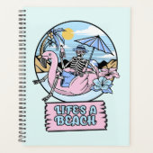 Skelet Flamingo Drijver Op Het Strand Van Het Leve Planner (Voorkant)