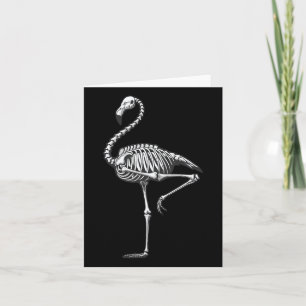 Skelet Flamingo Halloween Kaart