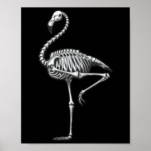 Skelet Flamingo Halloween Poster