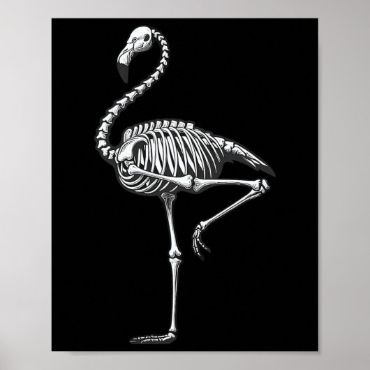 Skelet Flamingo Halloween Poster (Voorkant)
