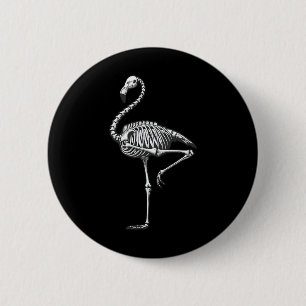 Skelet Flamingo Halloween Ronde Button 5,7 Cm