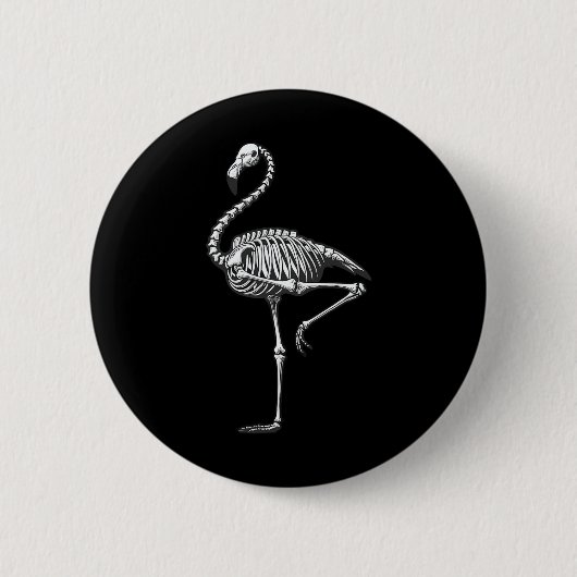 Skelet Flamingo Halloween Ronde Button 5,7 Cm (Voorkant)