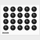 Skelet Flamingo Halloween Ronde Sticker (Vel)
