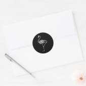 Skelet Flamingo Halloween Ronde Sticker (Envelop)