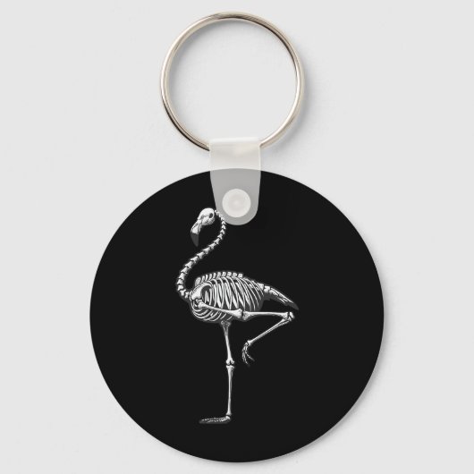 Skelet Flamingo Halloween Sleutelhanger (Voorkant)