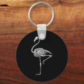 Skelet Flamingo Halloween Sleutelhanger (Voorkant)