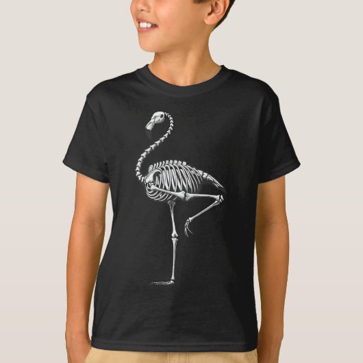 Skelet Flamingo Halloween T-shirt (Voorkant)