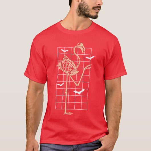 Skelet Flamingo Trick Or Treating Vogel Liefhebber T-shirt (Voorkant)