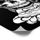 Skelet Gaming Spooky Kleding Videogame Fan Poster (Hoek)