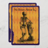 Skelet Geen Botten over het Halloween Party Kaart (Voorkant / Achterkant)