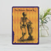 Skelet Geen Botten over het Halloween Party Kaart (Staand voorkant)