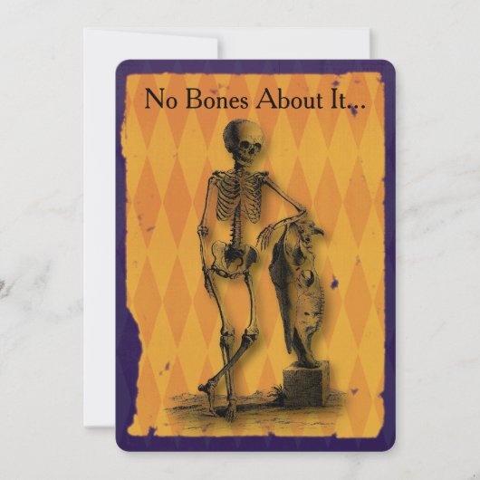 Skelet Geen Botten over het Halloween Party Kaart (Voorkant)
