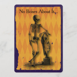 Skelet Geen Botten over het Halloween Party Kaart