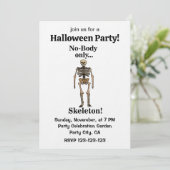 Skelet Geen-Lichaam Grappig Halloween Feest Kaart (Staand voorkant)